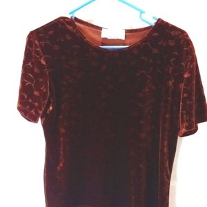 Gemini, Brown velour, Size Small Top